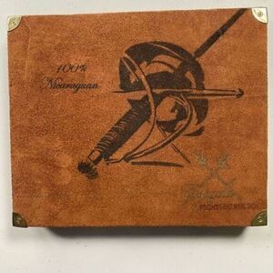 Vintage Espada by Montecristo Suede Leather Top Wooden Humidor Style Cigar Box